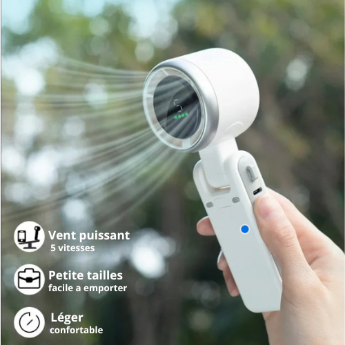 GlowPulse™ TurboFan — Ventilateur Portable 3600mAh, 5Vitesses