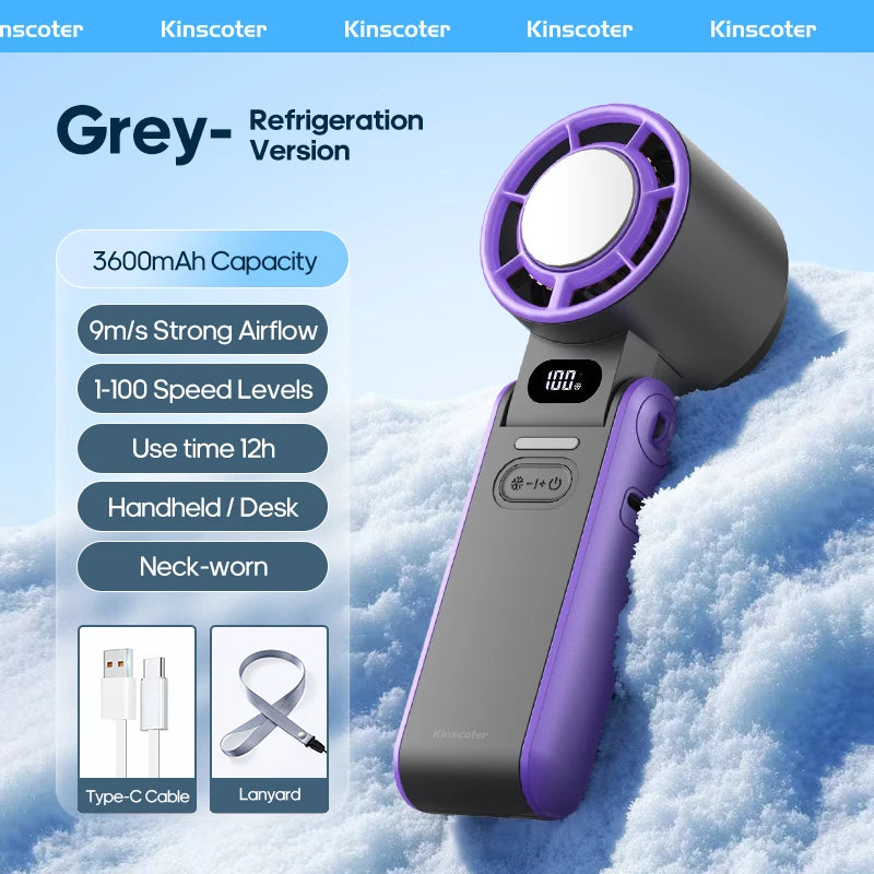 GlowPulse™ TurboFan — Ventilateur Portable 3600mAh, 100Vitesses