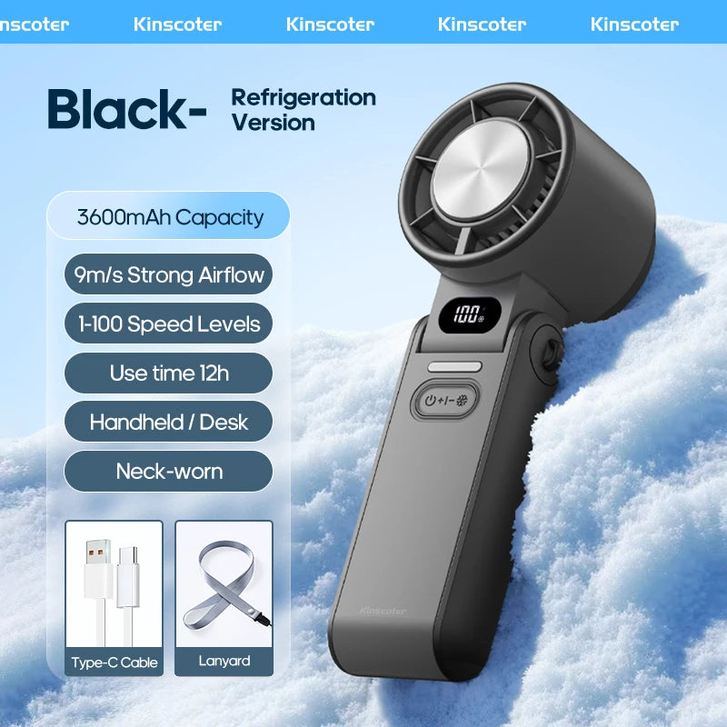 GlowPulse™ TurboFan — Ventilateur Portable 3600mAh, 100Vitesses