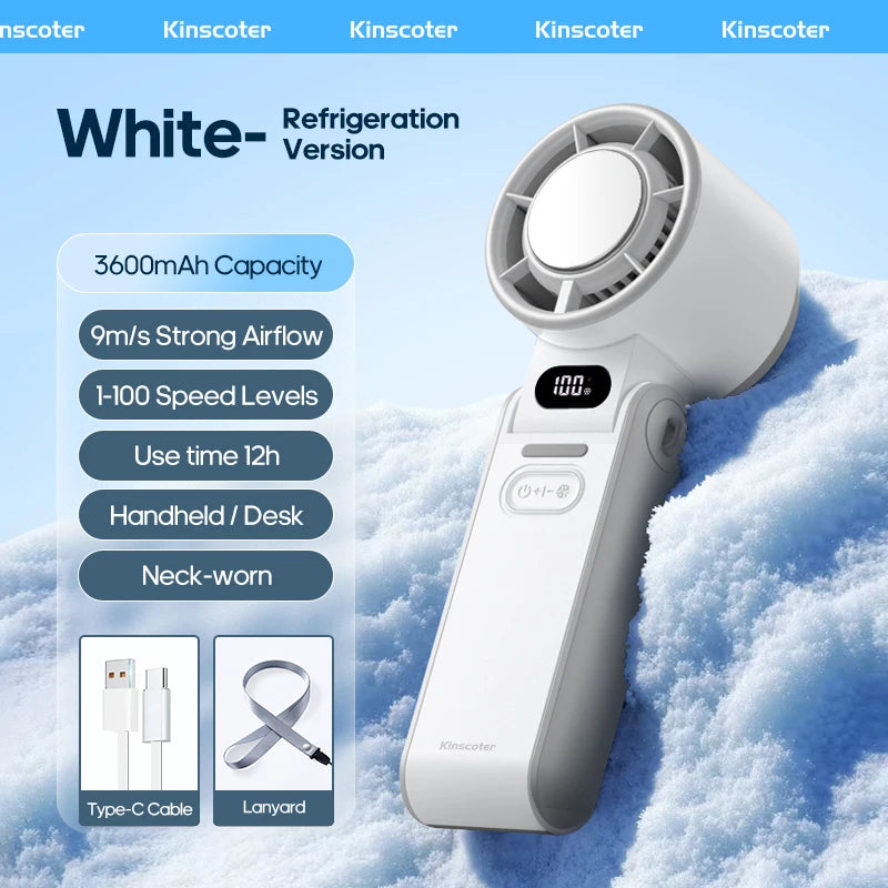 GlowPulse™ TurboFan — Ventilateur Portable 3600mAh, 100Vitesses